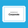 A graphic representation of a corporate membership card with the text 'MEMBERSHIP Corporate' centered within it, against a blue background.