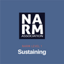 A graphic image displaying the NARM (North American Reciprocal Museum Association) logo and text indicating NARM Level 1 Sustaining Membership.